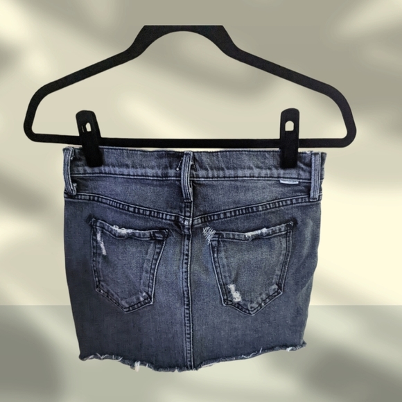 MOTHER Denim Straight Mini Fray Skirt - Picture 2 of 3